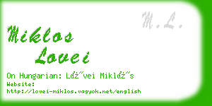 miklos lovei business card